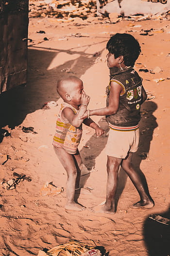 kemiskinan, poor kids, Asia, crying kids, tuna wisma, Anak laki-laki, gadis, daerah kumuh, lapar, orang-orang, India