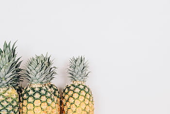 tre ananas frugter, ananas, dessert, appetitvækker, frugt, Juice, afgrøde, studio skud, ingen mennesker, hvid baggrund, indendørs