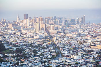 cityscape view, keuangan, pencakar langit distrik, Cityscape, View, Financial District, pencakar langit, San Francisco, California, udara, arsitektur