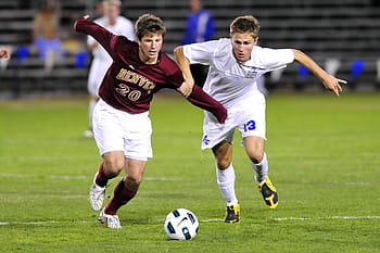 football players, playing, field, soccer, competition, game, men, males, ball, sport, grass
