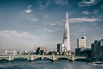 london látképe, domináló, Szilánk felhőkarcoló épület, London, láthatár, a Szilánk, felhőkarcoló, épület, építészet, város, felhő