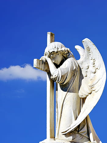 angel, sculpture, statue, angel figure, figure, sleeping, stone sculpture, cemetery, art, mourning, stone figure
