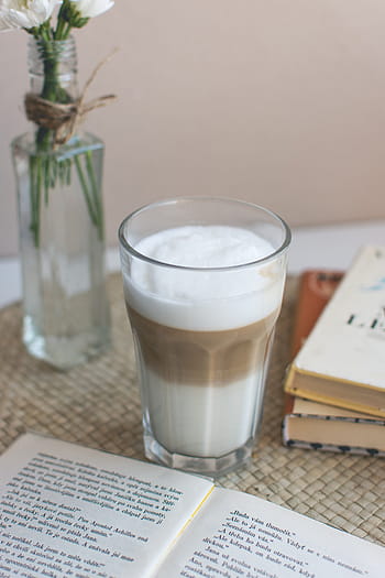 home, Caffe latté, at home, caffe latte, drink, book, newspaper, document, table, business, drinking glass