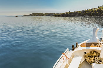 barca a motore, acqua, oceano, mare, barca, yacht, nuvole, cielo, corda, viaggio, avventura
