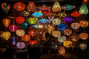 farblich abgestimmte Laternenlampen, h ani an, Vietnam, Lampingons