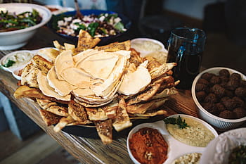 Mesa, comida libanesa, comida, almuerzo, fiesta, libanesa, árabe, turca, hummus, buffet, gourmet