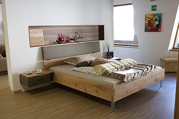 giallo, grigio, nero, a strisce, consolatore, letto, camera, appartamento, mobilia, casa, immobiliare