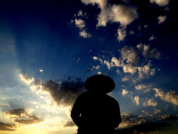 sunset, water, man, shadow, reflection, sun, twilight, in the evening, red, sky