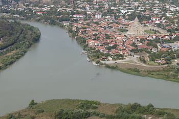 georgia, mtskheta, church, caucasus, river, panorama, outlook, unesco, christianity, tourism, historically
