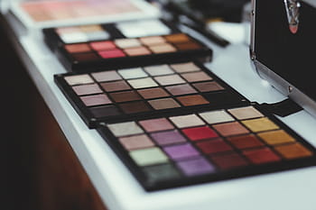 sort, makeup palette, hvid, bestyrelse, makeup, kit, farverig, kosmetik, øjenskygge, skønhedsprodukt, mode