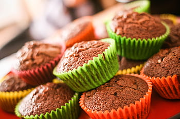muffin warna-warni, berwarna-warni, muffin, lapar, yummy, makanan, pencuci mulut, makanan manis, kue, cupcake, camilan