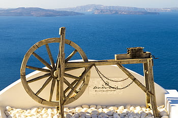 Santorini, Greece, view, hotel, sky, ocean, relax, travel, mountains, trip, vacation