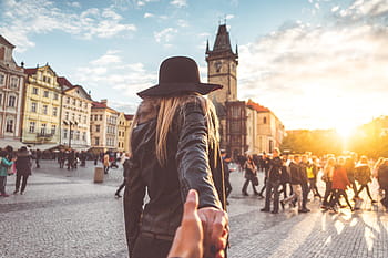 Praga de outono, siga, Amando, Casal, Outono, Praga, Siga-me, Instalação, arquitetura, frio, República Tcheca