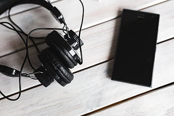 hitam, smartphone, headphone, berbagai, item, buku, ponsel, penyelenggara, perhiasan, teknologi, musik