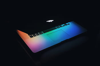 turned-on macbook, semi, folded, macbook, office, work, business, workspace, table, desk, gadgets