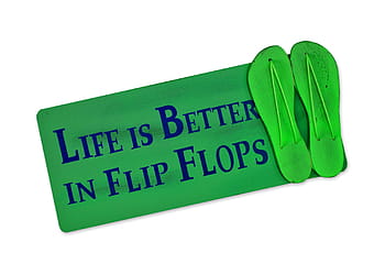 Shield, Postcard, Live, better, flip flops, shoes, funny, greeting card, pleasure, decoration, happiness