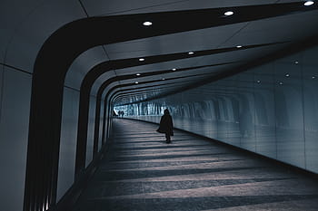 chůze, moderní, městský tunel, osoba, architektura, město, lidé, tunel, koridor, stanice metra, muži