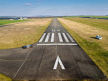 aerial, view, road, runway, airport, landing