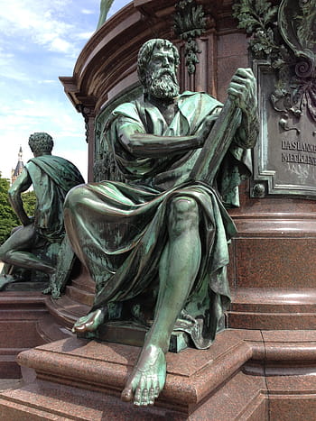 Bronze Statue, Man, Patina, anitik, mecklenburg western pomerania, monument, bronze, copper, statue, sculpture, male likeness
