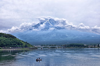 Jepang, gunung, gunung berapi, fuji, langit, alam, awan-awan, air, permai, melihat, perjalanan