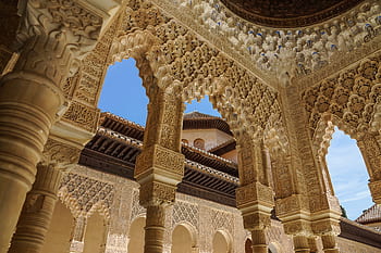 spain, alhambra, andalusia, granada, architecture, palace, arabic, castle, islam, building, old