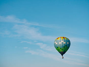 mehrfarbig, heiß, Luftballon, Himmel, tagsüber, Luft, Ballon, Blau, Wolke, Heißluftballon, fliegend