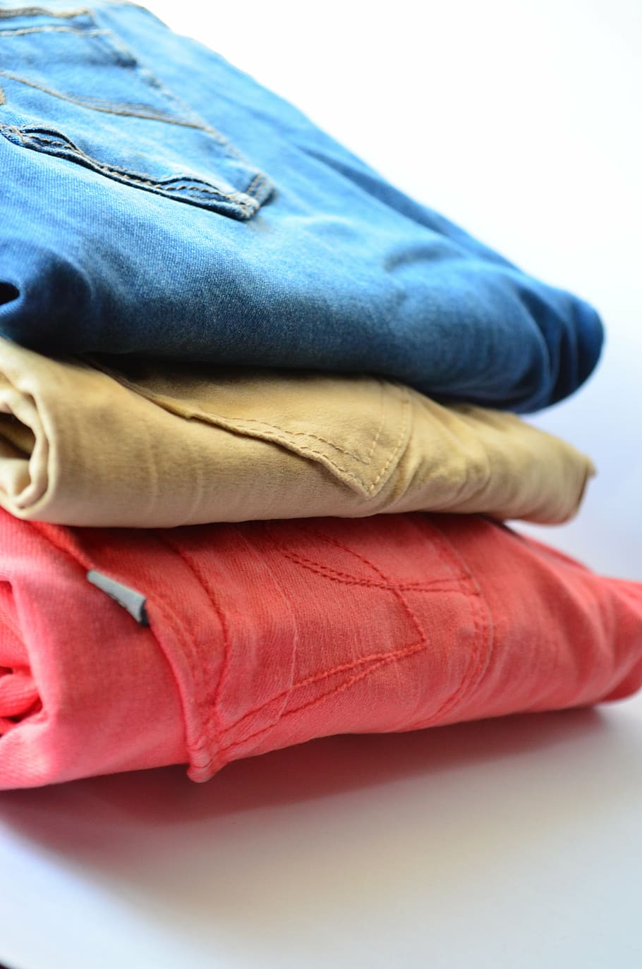 new, blue, brown, pink, bottoms, pants, laundry, clothing, clothes, textile, garment