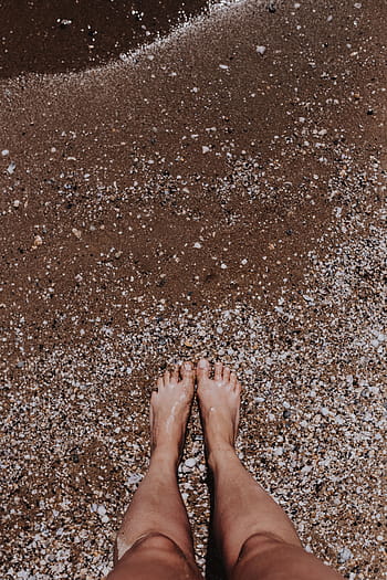 piernas, arena, hembra, playa, caucásico, océano, persona, mar, verano, agua, mujer