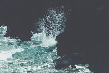 vlnu oceánu, shazovat, Skalní formace, Příroda, voda, vln, oceán, modrý, moře, splash, skály