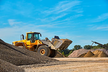 kieswerk, excavators, blade, pile, open pit mining, removal, commodity, work, sand, industry, site