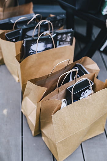coklat, tas belanja kertas, penuh, dekorasi, Brown kertas, tas belanja, kertas, tas, belanja, eceran, toko