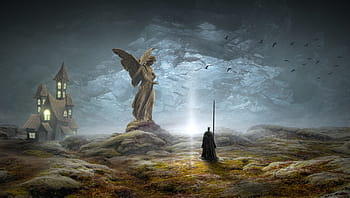 game poster, fantasy, mystical, landscape, fairy tales, romantic, magic, mysticism, mood, photo montage, mysterious