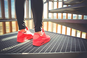 Gadis, Merah Muda, Lari, Sepatu Olahraga, aktif, olahraga, sehat, orang-orang, sepatu, sporty, tangga