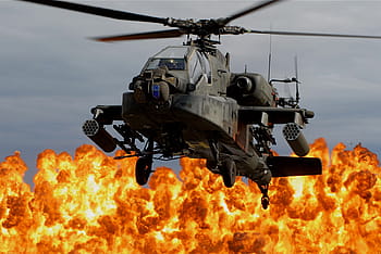 šedá, vrtulník apache, planoucí, požární pozadí, Černá, stíhačka, plameny, helikoptéra, oheň, exploze, válka