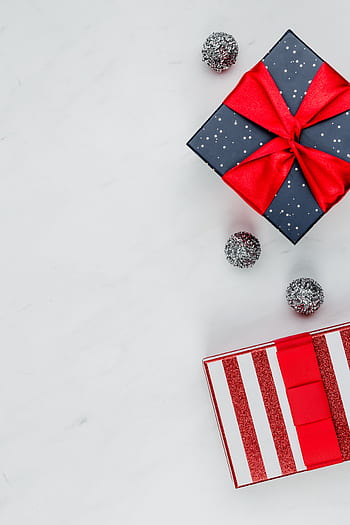 Fondo de Navidad, espacio de copia, Navidad, decoración, mármol, mármol blanco, regalos, copia, vacaciones, rojo, vacío