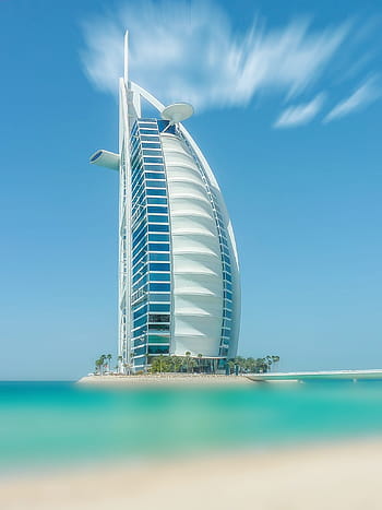 burj al arab, saudi, Dubaj, Spojené arabské emiráty, moře, pláž, moře, pláž, architektura, burj-al-arab, hotel Dubaj, dlouhé expozice