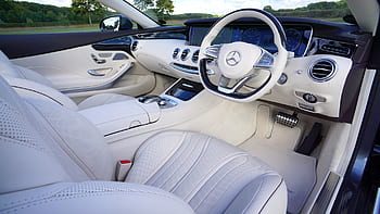 car, vehicle, luxury, interior, white, seats, mercedes, benz
