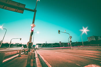 semáforos # 2, intersección de carreteras, semáforos, automóviles, ciudad, sin nubes, cruce de caminos, oscuro, intersección, luces, noche