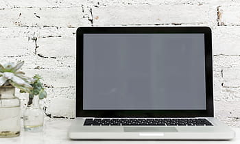 macbook, pro, turned, top, talbe, blank, screen, technology, display, computer, copy space