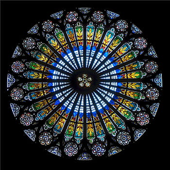 carta da parati floreale mandala, rosone, cattedrale di Strasburgo, Strasburgo, Francia, architettura, Gotico, Cattedrale, Chiesa, storico, vecchio