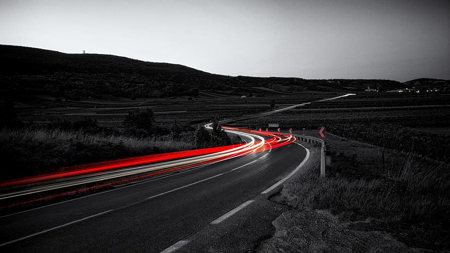 time lapse photography, road, street, night, lights, energy, cars