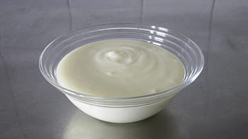 krém, Průhledná, skleněná mísa, jogurt, sklenka, bílý, jídlo, miska, jídlo a pití, detail, nápojová sklenice