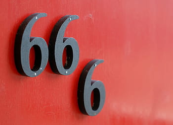 Tür, Nummer, rot schwarz, schwarzes Holz, 666, rot, schwarz, Holz, schließen, Nahansicht, Musik-
