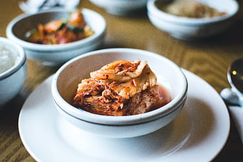 λευκό, μπολ, Κοντά, kimchi, φράζω, τρώγοντας έξω, υγιής, κορεάτης, εστιατόριο, φαγητό, πλάκα