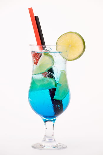 Limonka, szkło, niebieski, cytrus, koktajl, drink, pragnienie, zimno, Gin, alkohol, lato
