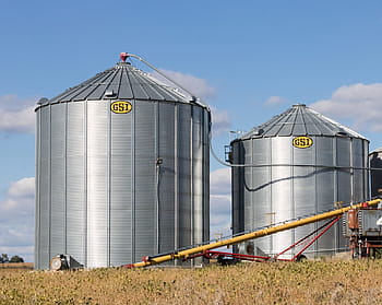 hospodařit, silo, zemědělství, pole, obilí, úložný prostor, průmysl