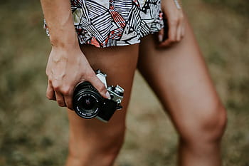 ドレス、 カメラ、 女性、 女の子、 若い、 写真家、 美しい、 アウトドア、 人々、 自然、 大人