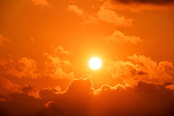 slunce, zapadající slunce, západ slunce, nebe, mraky, abendstimmung, večerní obloze, dosvit, oranžový, nálada, soumrak