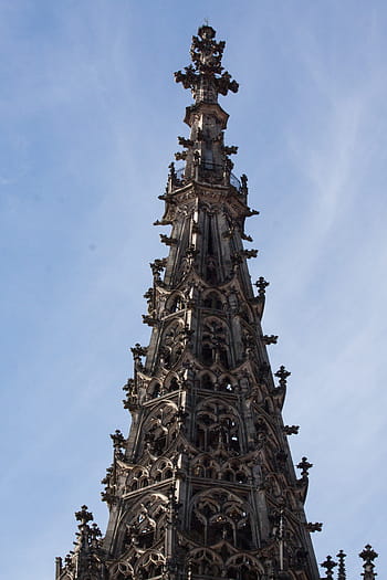 hlavní věž, vrcholky, gotický, münster, ulm katedrála, budova, kostel, ulm, město, architektura, nejvyšší věž kostela