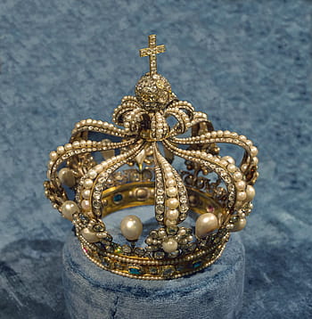 coroa dourada, cinza, almofada, coroa, rainhas, baviera, alemanha, europa, jóias, poder, sinal